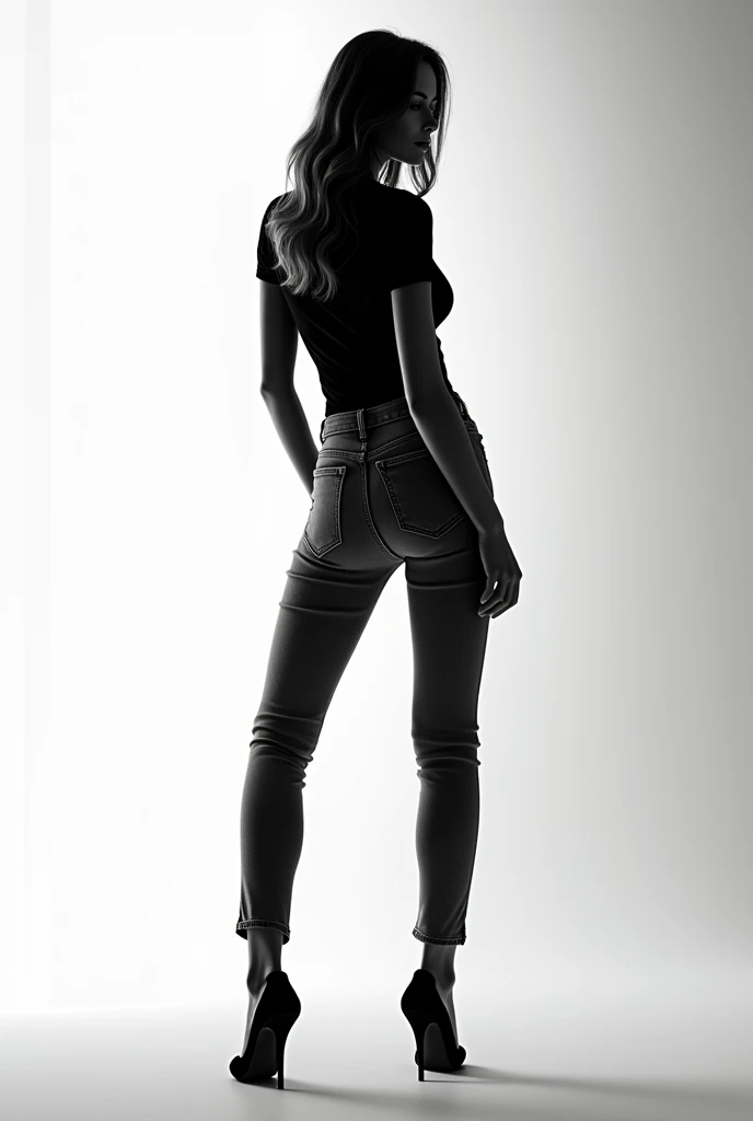 Website header for a women&#39;s jeans store, black and white colors