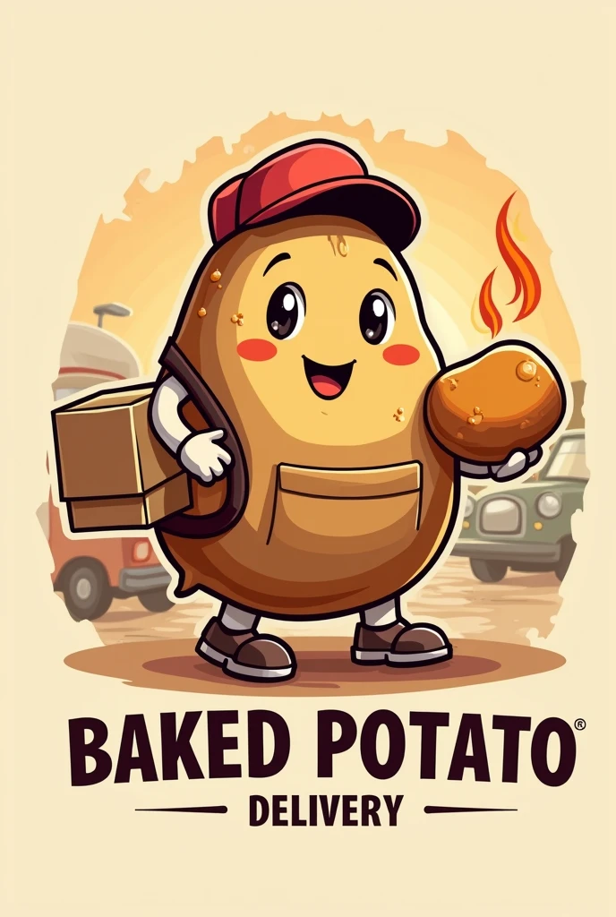 Stuffed potato delivery logo