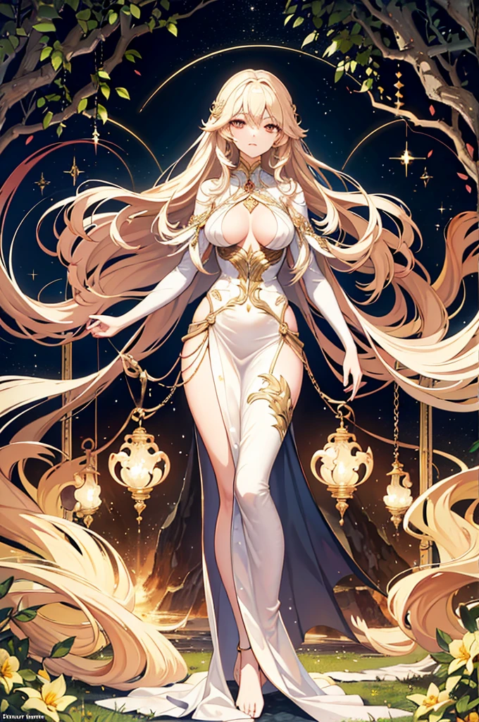 Eve is a figure of natural beauty and grace, embodying both innocence and the dawn of human awareness. I envision her as a mature woman with a strong, yet gentle presence. Her long, flowing hair, cascading down her back, is reminiscent of rich, dark silk, with soft waves that catch the light. Her eyes are large and expressive, reflecting both curiosity and wisdom, with a hint of melancholy that speaks to her role in the great narrative of human history.
Her face is serene, with high cheekbones and full lips, showing both strength and kindness. Her skin has a warm, earthy tone, symbolizing her connection to the earth from which she was created. Eve's figure is elegant and well-proportioned, exuding a natural allure that is both nurturing and powerful.
In terms of clothing, I imagine her adorned in simple yet graceful garments made of leaves or natural fibers, modestly draped to accentuate her form without being overly revealing. The garments are more symbolic than functional, representing her close bond with the natural world of the Garden of Eden.
The environment around her is lush and verdant, with towering trees and vibrant foliage that almost seems to embrace her. She stands barefoot on the soft earth, fully at ease in her surroundings, her posture relaxed yet confident. There's a sense of harmony between her and the garden, as if she is both a part of it and its protector.
In this depiction, Eve is not just the first woman, but a symbol of the human condition, embodying both the purity of creation and the complex emotions that come with knowledge and choice. She is at once timeless and deeply connected to the moment of her existence, a figure of profound significance and enduring beauty.
