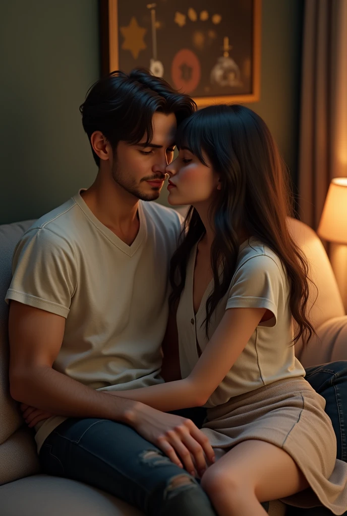 a 20 years old boy sitting with girl real graphic