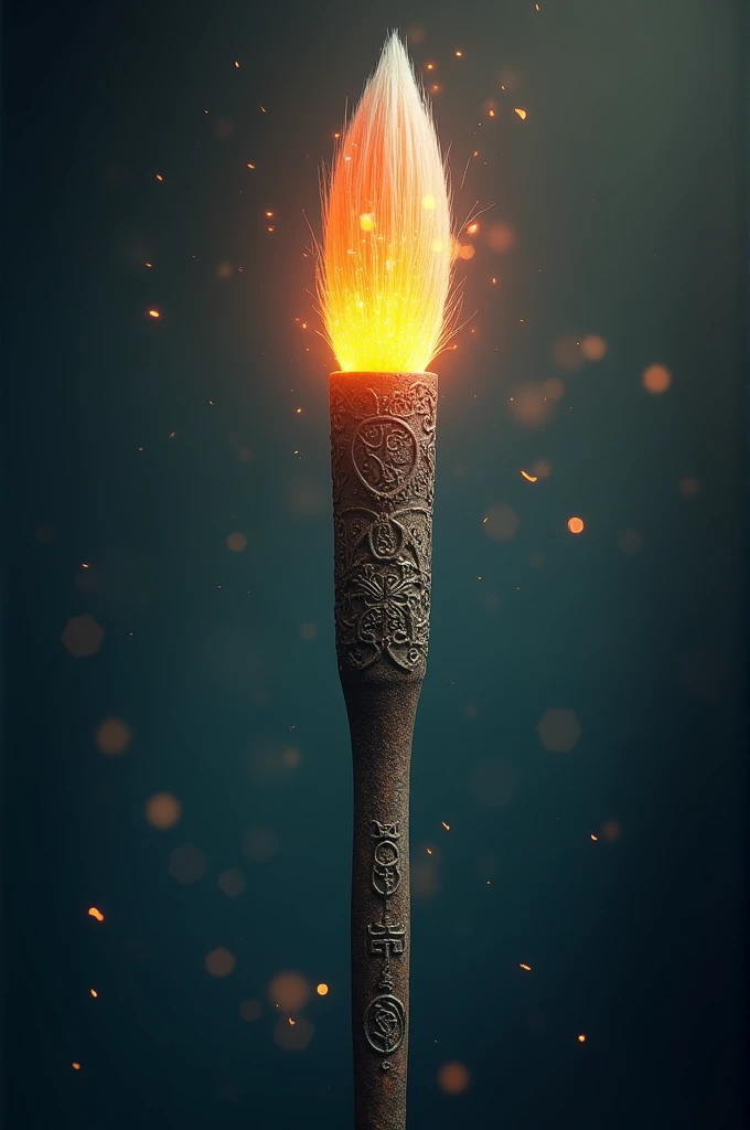 Objeto pincel, The handle was carved with intricate ancient symbols, and the bristles seemed to be made of a mysterious material that glowed faintly.