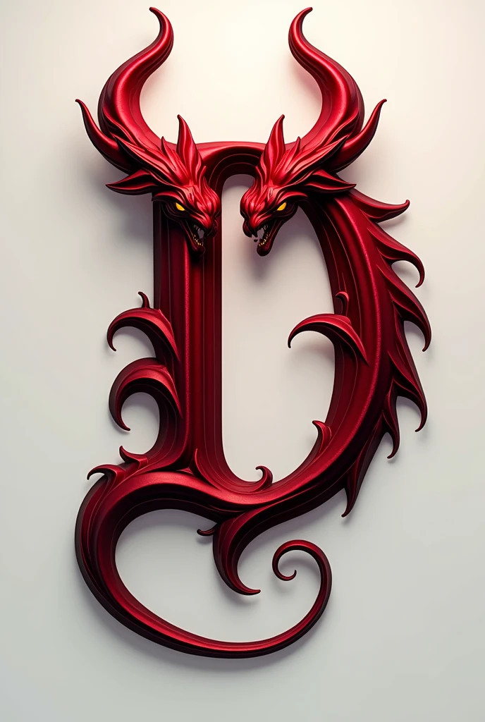 (logo design) sexy logo, a sexual striking red letter D, menacing demon horns, and a sinuous tail extending from the base, dynamic and bold, emphasizing a dark theme, glossy finish, high-resolution, creating an impression of malevolence and power. No background. 