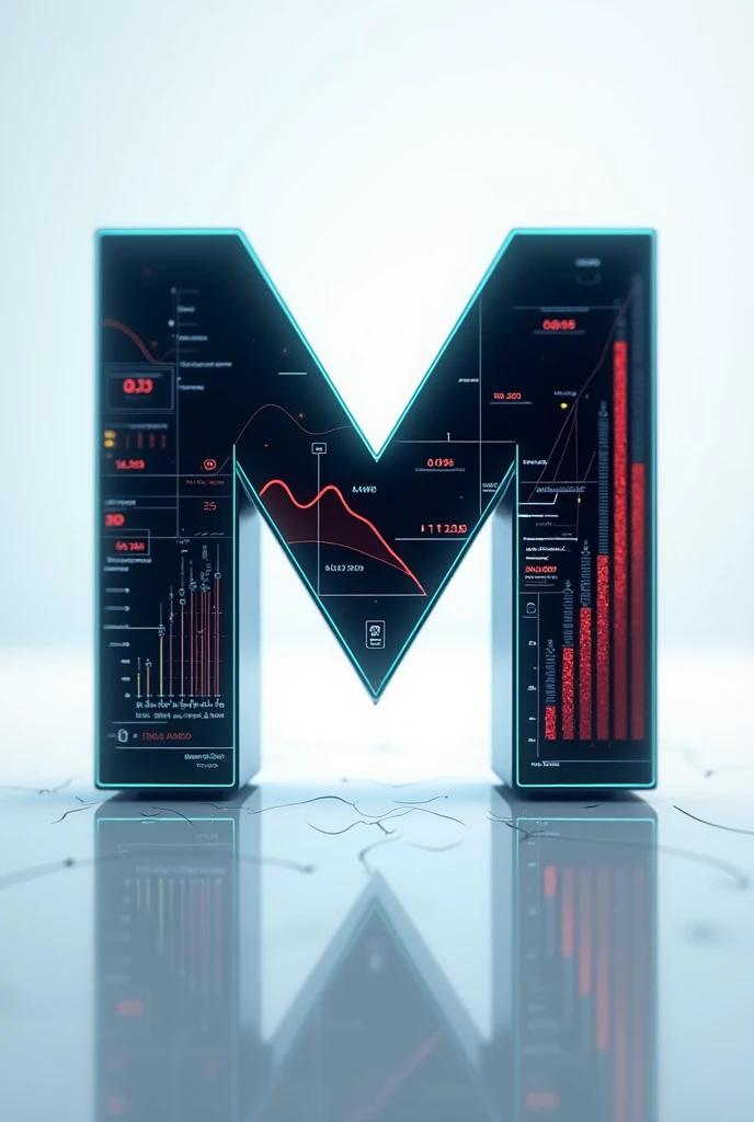 Logo in the shape of the letter M in the style of an indicator chart