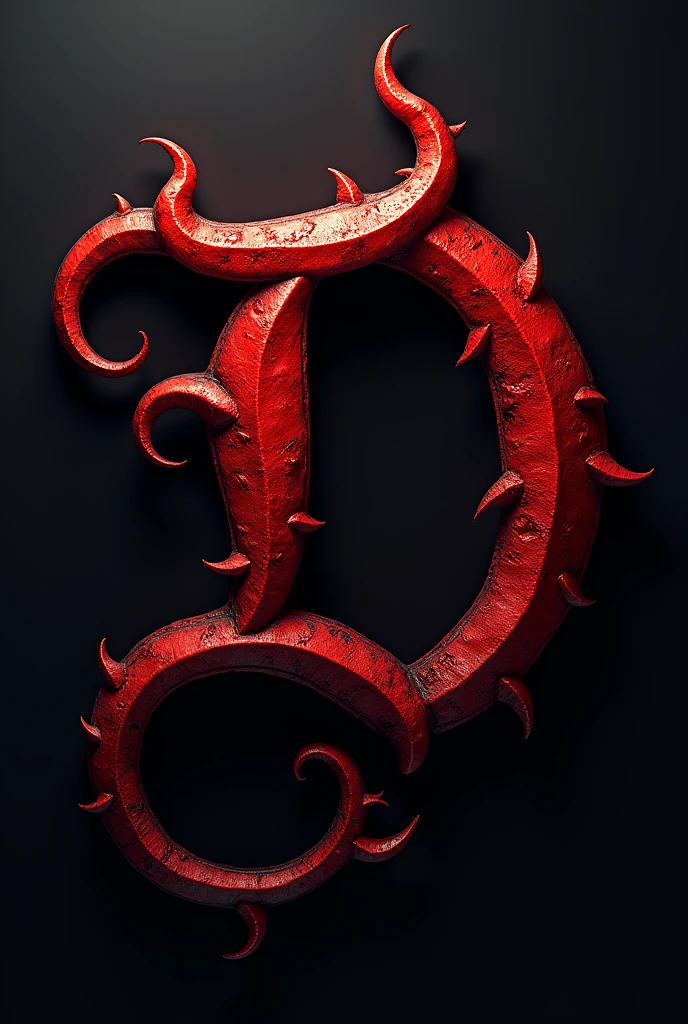 (logo design) sexy logo, a sexual striking red letter D, menacing demon horns, and a sinuous tail extending from the base, dynamic and bold, emphasizing a dark theme, glossy finish, high-resolution, creating an impression of malevolence and power. No background.