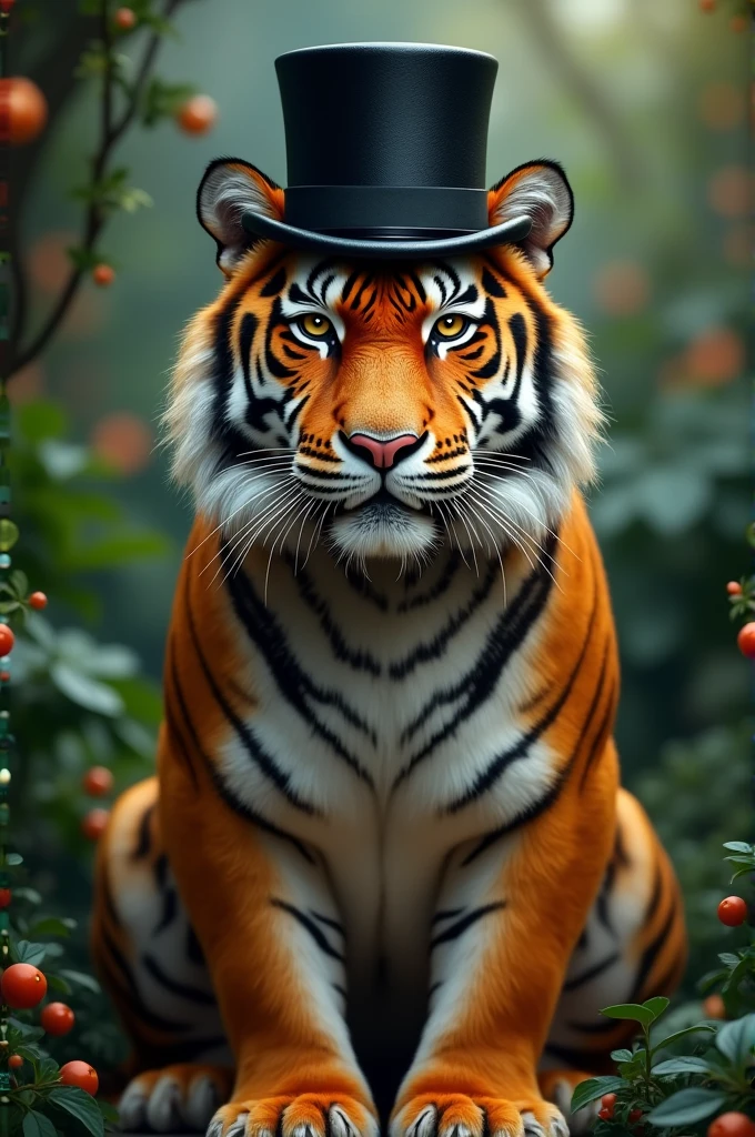 A tiger with a top hat