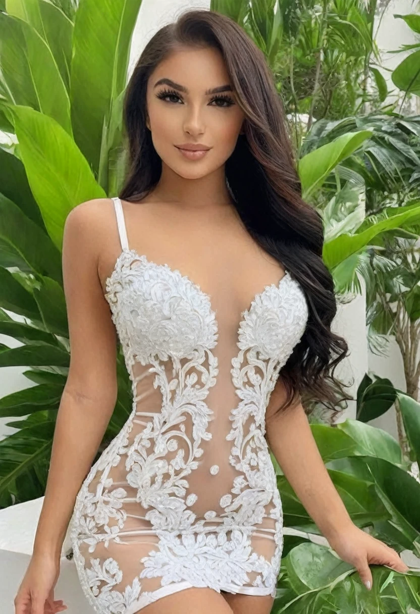 ((Best high quality:1.2)), work of art, (8k), extremely detailed, ((High detail:1.2)), Solo, ((24 years old pretty perfect south brazilian female:1.4)), (tight and short dress),