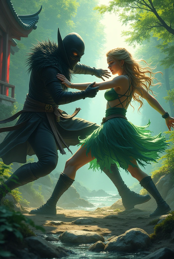 Raven fighting Zelda naked in Leaf Village