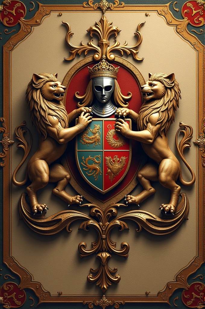 Medieval family coat of arms of the Santos family
