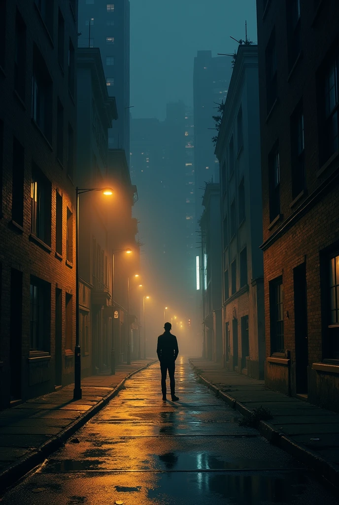 A lonely street at night