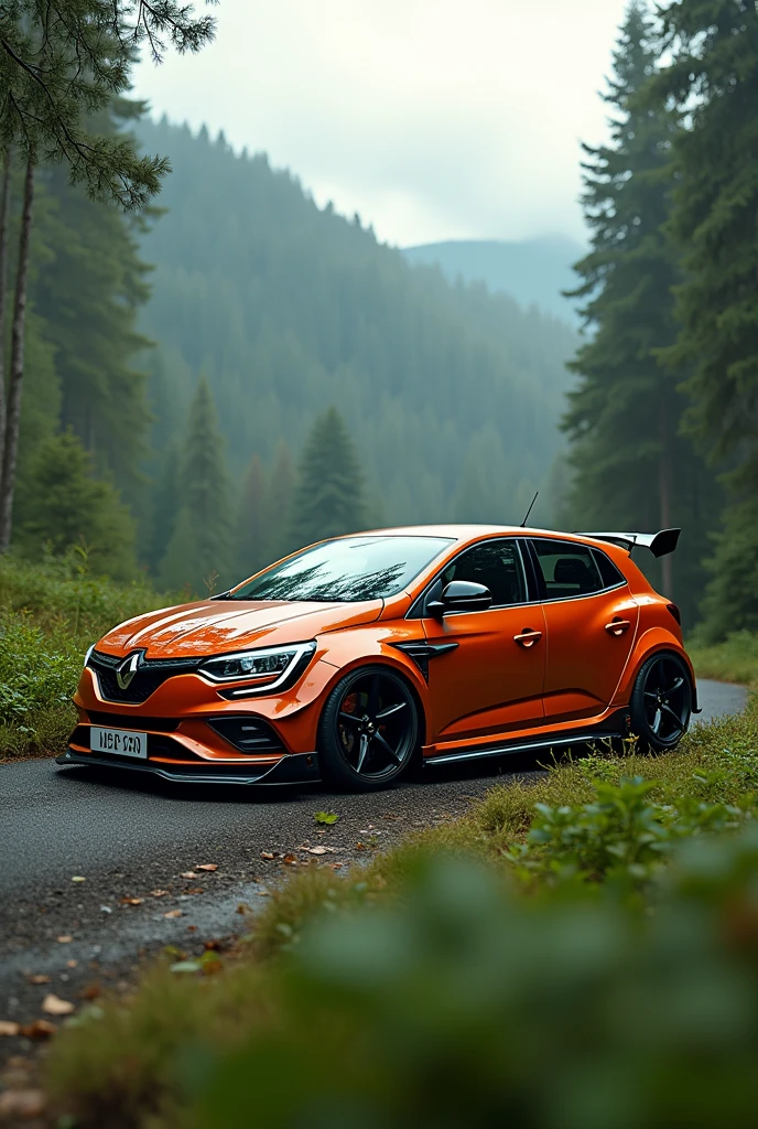 Modified Megane 1 sedan in nature