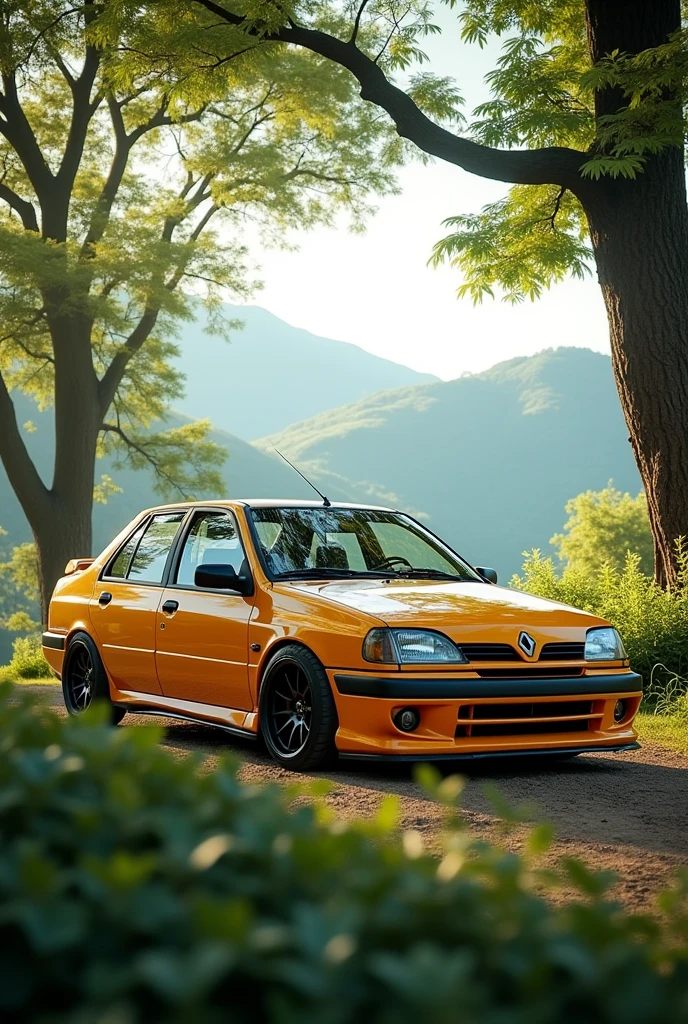 Modified Megane 1 sedan 98 model in nature