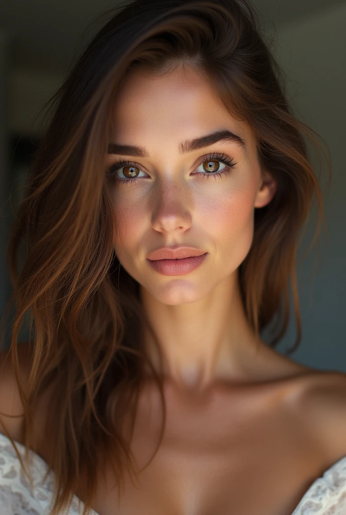 Femme Arafed au complet , fille aux yeux marrons, ultra réaliste, détail minutieux, Portrait Sophie Mudd, cheveux foncés et grands yeux, selfie d'une jeune femme, yeux de la chambre, violette myers, Sans maquillage, maquillage naturel, regarder directement la caméra, visage avec artgram, beau maquillage, Superbe plan en pied, à genoux sur l'asphalte, dans la ville, buste de taille moyenne à grande, nu, juste ,; ; ;