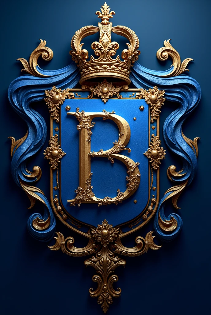 Create a coat of arms with the letters , " Bluecatbr " in high quality , for a motivational profile