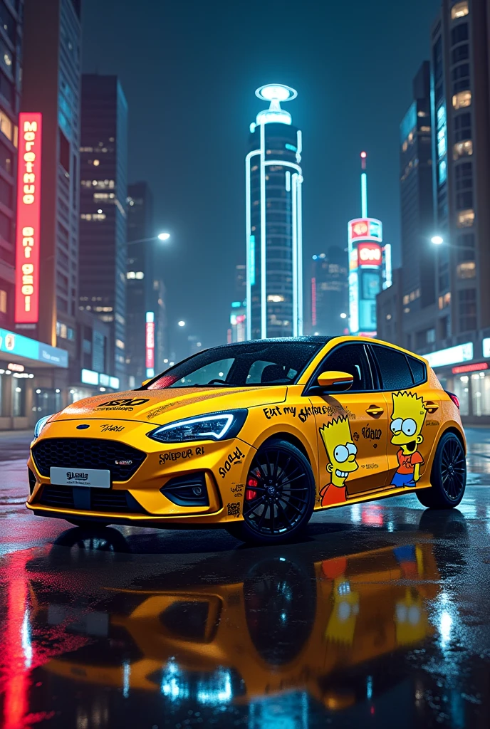 Car ford focus st with bart simson