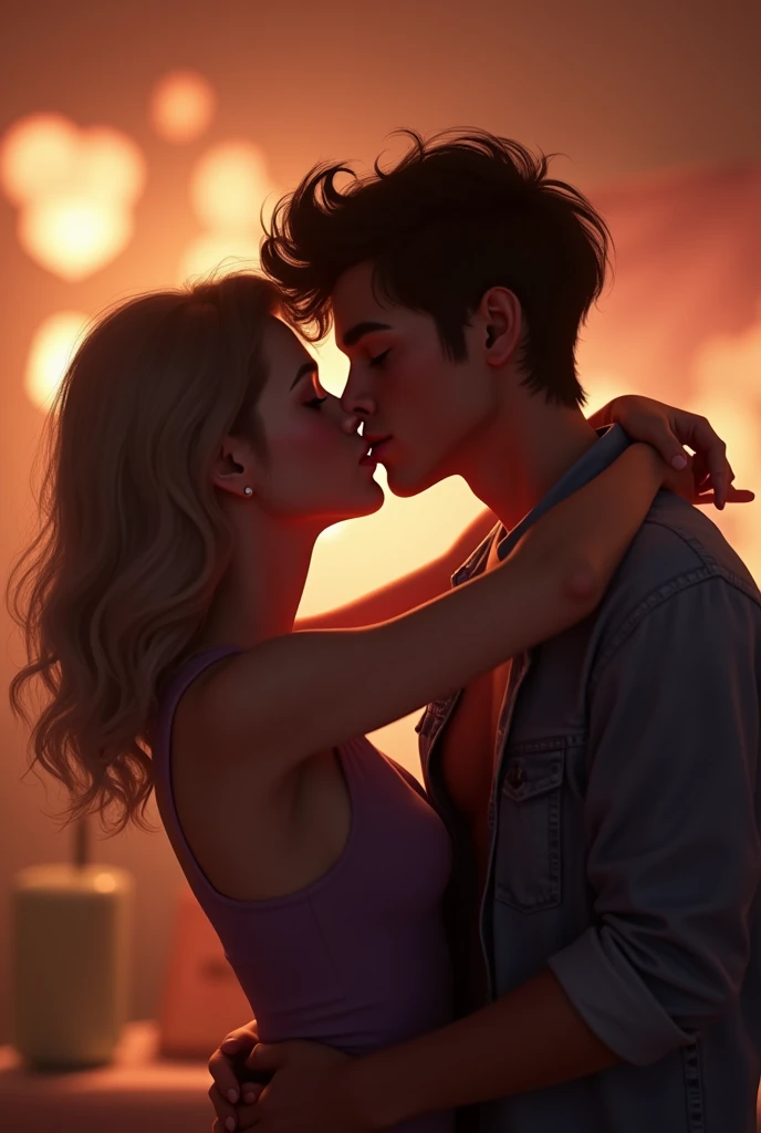 The YouTubers NFKRZ and Drew Durnil kissing