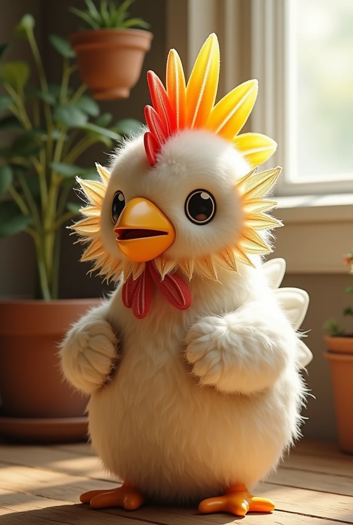 Fan made of chicken
