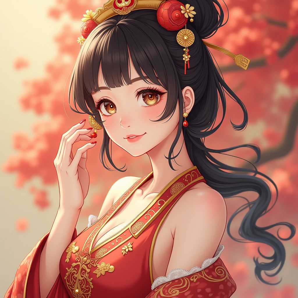 ***(((The one who blesses and protects your gambling luck and prosperity 1:2.0)))*** BREAK ***(((masterpiece, best quality, ultra-detailed, ultra high resolution, Top Quality photorealistic Illustration, Super Definition, cute illustration:1.3, high Saturation:1.2, detailed beautiful face and eyes, an extremely delicate and beautiful, nice hands, perfect hands, appropriate posture, appropriate configuration, ideal ratio body proportions, absurdres, photorealistic, hyper-realistic, golden ratio 1.2, drawing board 1.3, ultra quality detailed art, high resolution (HD, 4K, 8K, 16K), color bit depth is 24-bit, 48-bit, 8K, ultra high resolution: 1.2)))*** BREAK ***(((Artistic and ultimate, strongest and perfect, extraordinary, groundbreaking, astonishing, overwhelming, original, pioneering, innovative,)))*** BREAK ***(((yam-shaped chest, slim waist, feminine curves)))*** BREAK ***(((Woman who gives peace and tranquility, my beautiful partner, devoted A faithful partner and a compatible woman (20s: Snake born between February 19, ???? and February 6, 1990, Pisces blood type O. Lucky colors for the year of the Gold Dolphin are light purple and wine red. 30s: Monkey born between February 16, 1980 and February 4, 1981, Aquarius blood type A. Lucky colors for the year of the Silver Dolphin are pink and dark brown. 40s: Pig born between January 27, 1971 and February 14, 1972, Aquarius blood type AB. Lucky colors for the year of the Silver Dolphin are pink and dark brown. Living together immediately after meeting. Mental stability and protection.)))*** BREAK Illustration improvement: masterpiece, best quality, ultra-detailed, ultra high resolution, Top Quality photorealistic Illustration, Super Definition, cute illustration:1.3, high Saturation:1.2, detailed beautiful face and eyes, an extremely delicate and beautiful, nice hands, perfect hands, appropriate posture, appropriate configuration, ideal ratio body proportions, absurdres, photorealistic, hyper-realistic, golden ratio