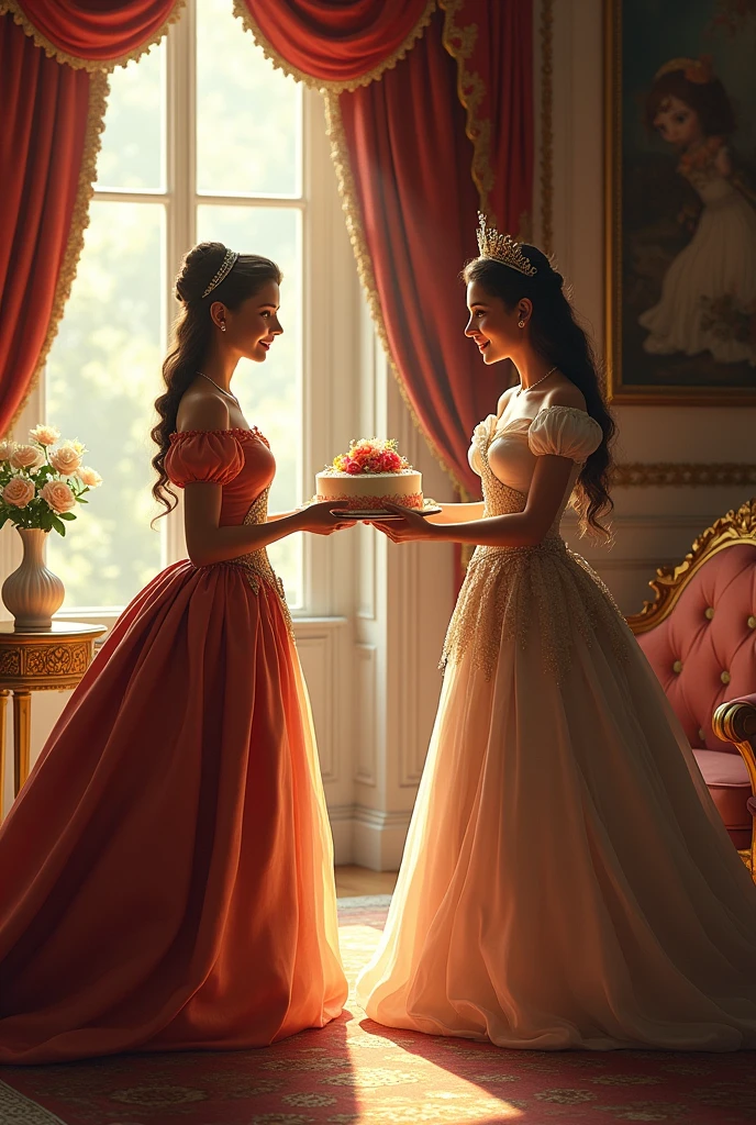 Clarissa is a princess who is in her room when her mother the queen knocks on her door and gives her a cake.