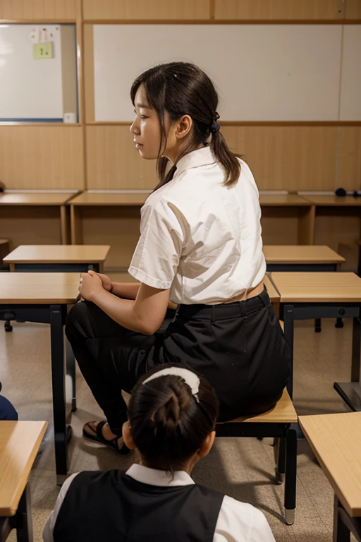 Terakoya,Tatami Class,A teacher teaching in front of a class,10 students sitting upright and listening to a lecture