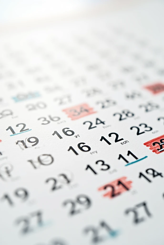 An image of a calendar with many dates marked, striped, crossed out at regular intervals,
symbolizing constant remuneration.