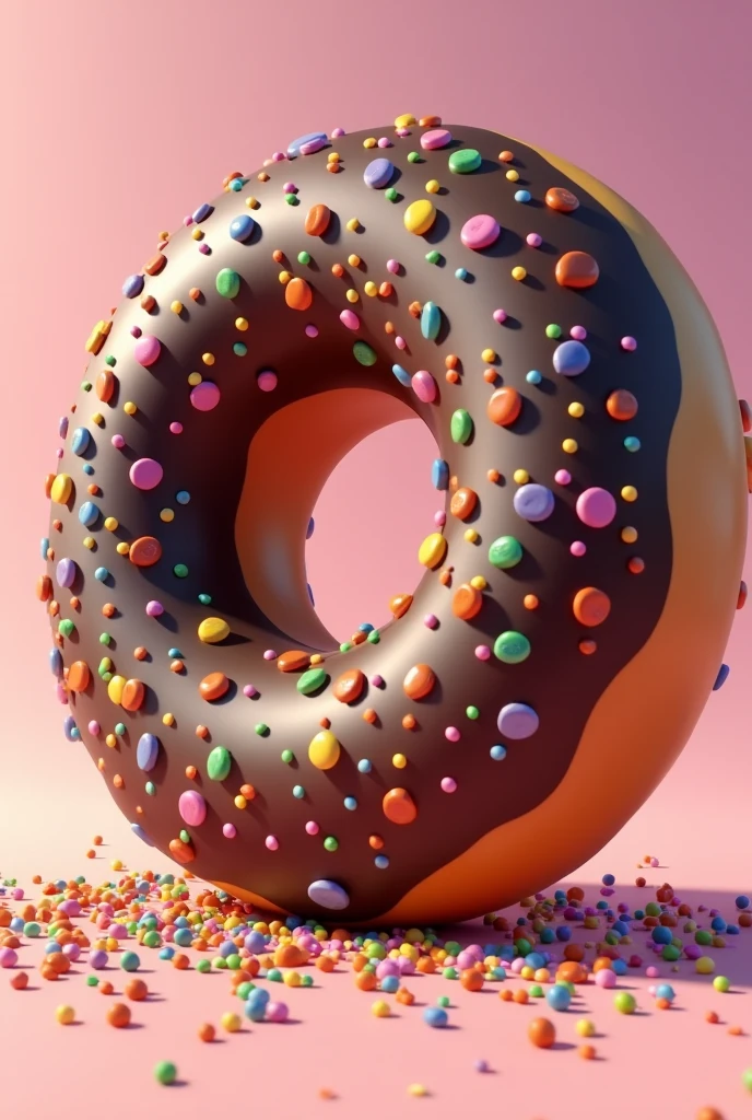Giant Chocolate and Colored Sprinkles Donut 