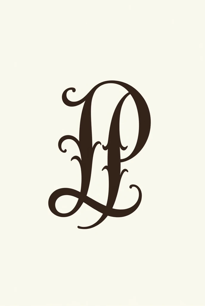 Create a calligraphic monogram of letters L and P based on the General Electric monogram
