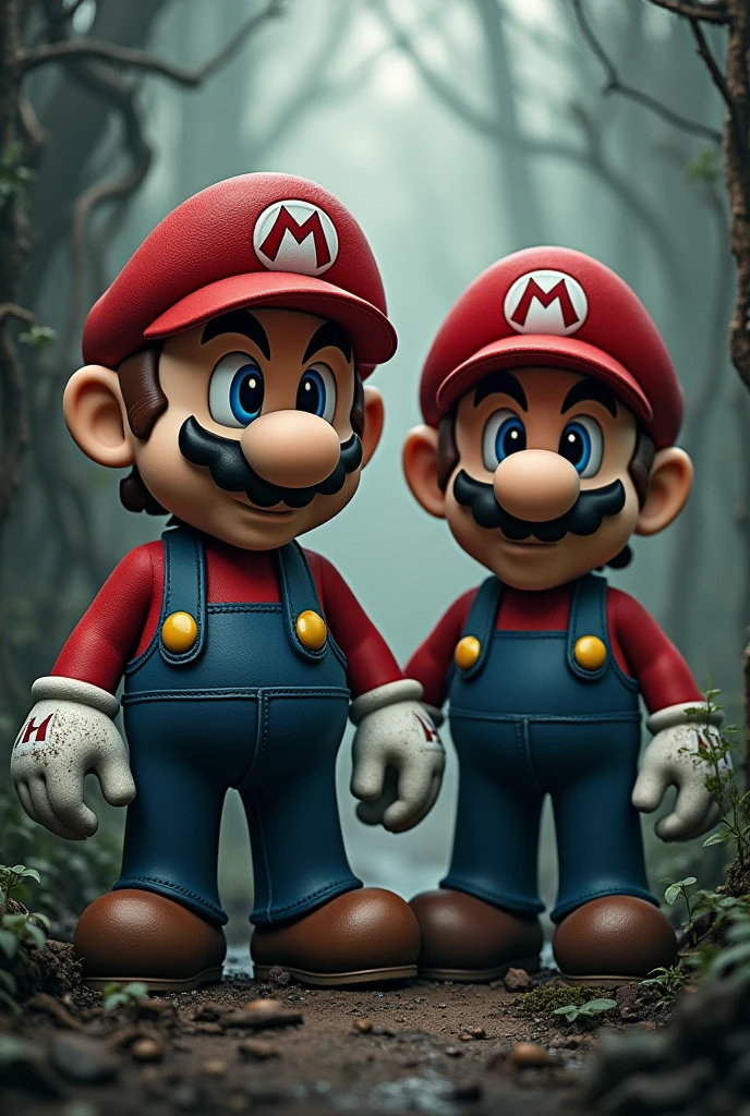 Mario Bros game image for an XL mousepad. With dark and creative tones, sober
