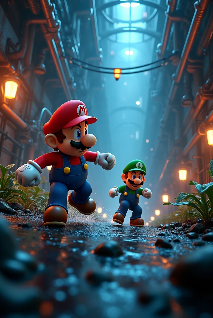 Mario Bros game image for an XL mousepad. With dark tones and creative and it&#39;s about gameplay
