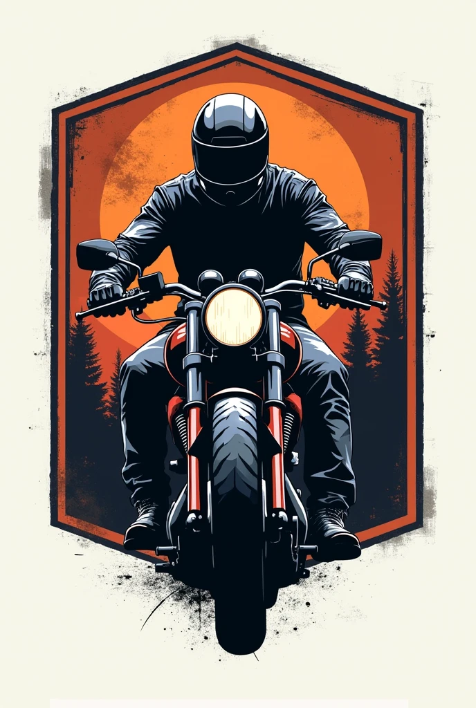 Biker logo type in frame
