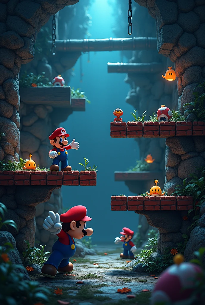 Mario Bros game image for an XL mousepad. With dark tones and creative and it's about gameplay. The dimensions are 90cm wide x 40cm high. Let it be from the game map