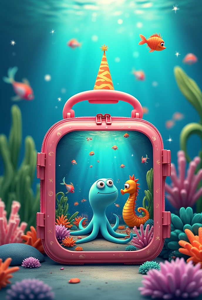 Birthday lunch box based on the seabed theme