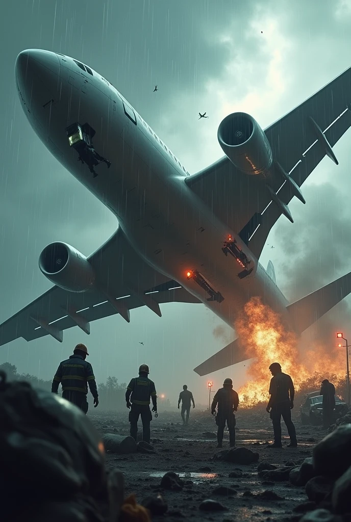 Plane crashing and people inside