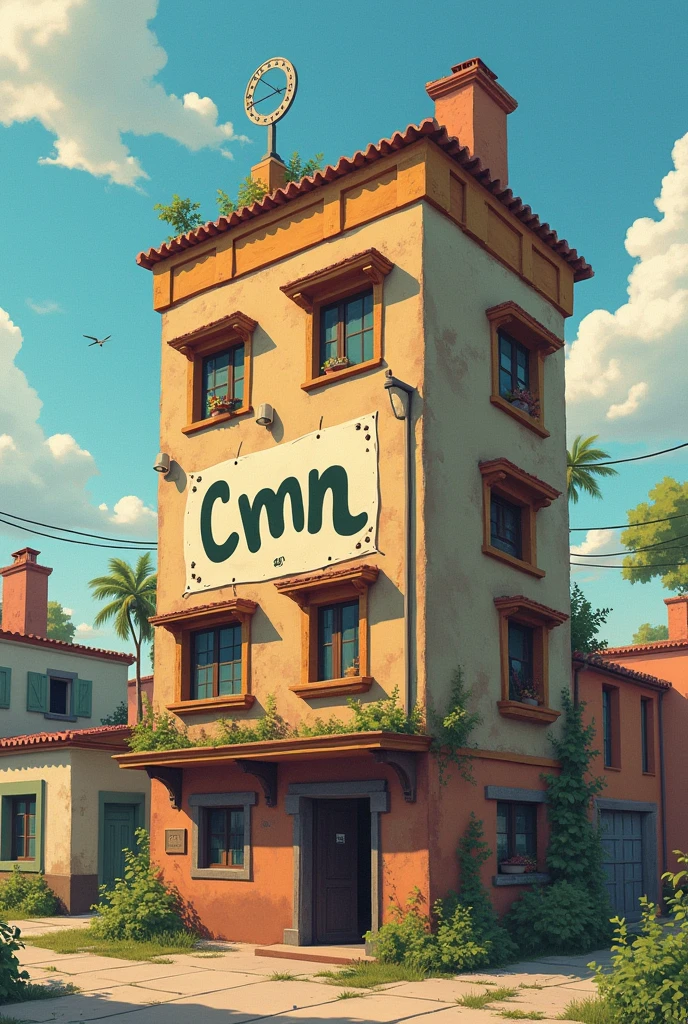 Create a building, Nope,and it has character eyes and it has writing in the middle of it
"cmn". She also speaks and is saying: "I determine the inflation target" In Portuguese.
