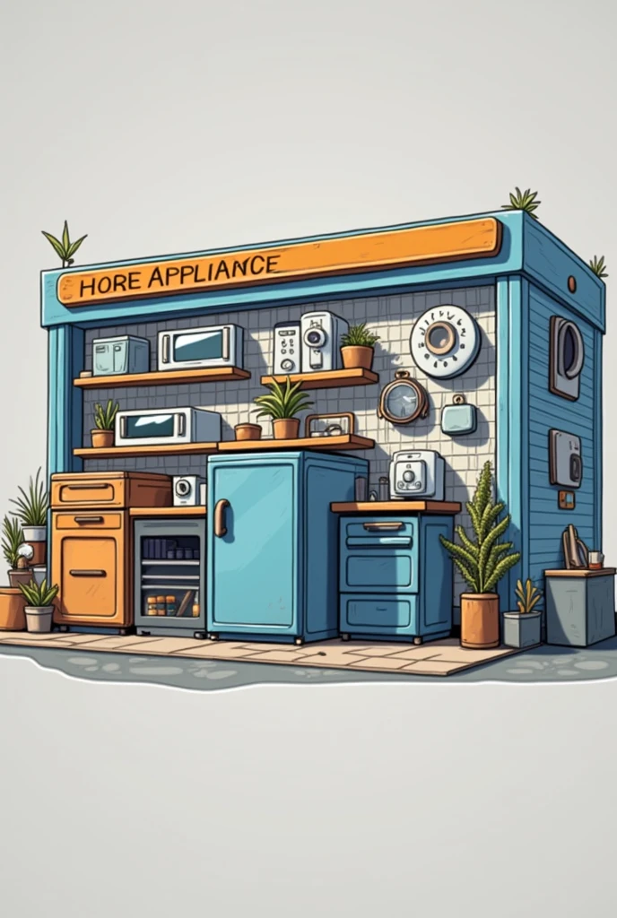 Logo, home appliance spare parts store, no background