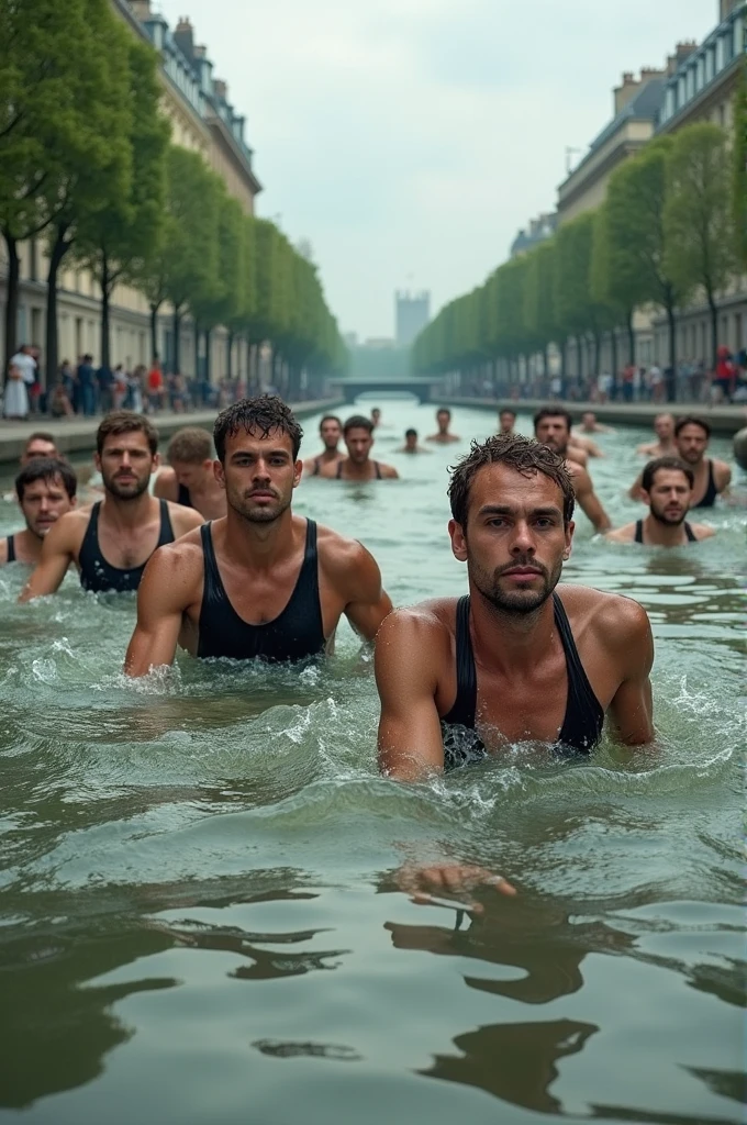 Athletes swim in sewage-filled River Seine