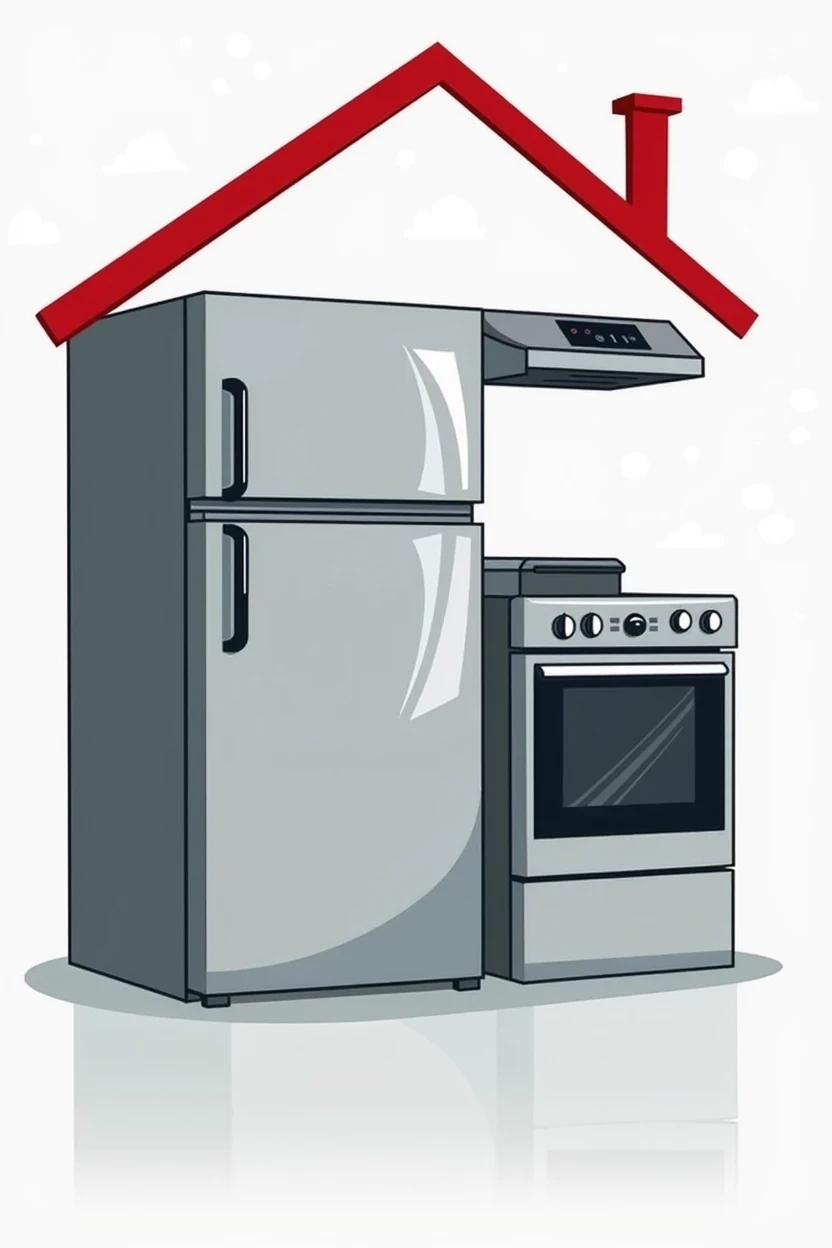 Logo, home appliance spare parts store, no background