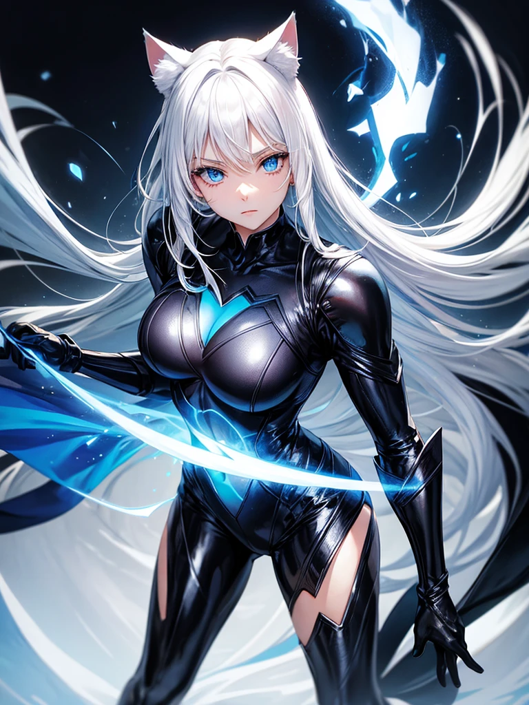 Beautiful woman with lightning powers