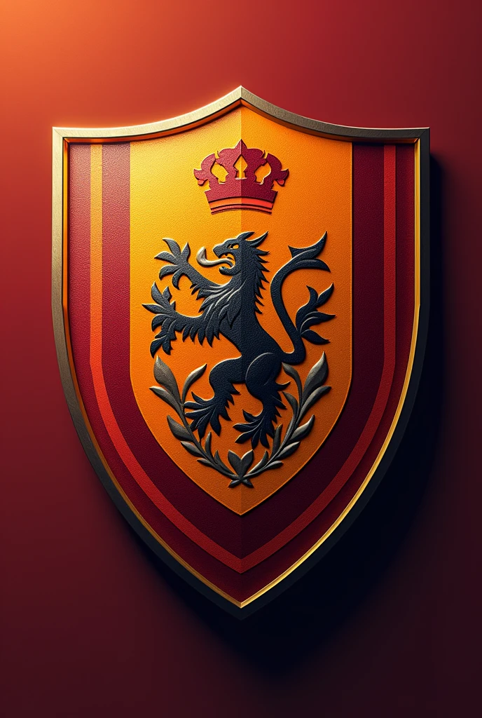 Create a team shield with these colors,maroon,vermelho e laranja,This team shield has to have a great name and it has to be different