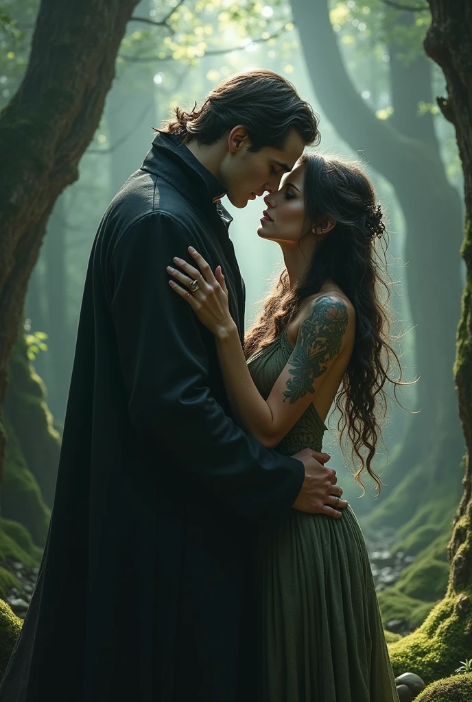 Help me create a couple formed by a vampire and a wild druid in love