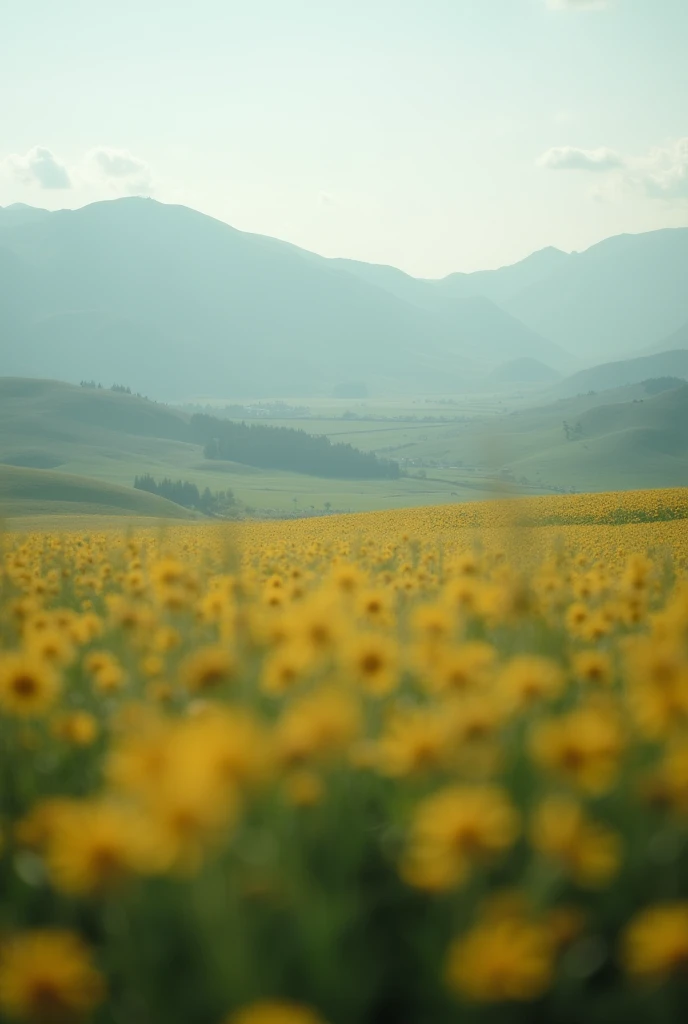 landscape in blurred field