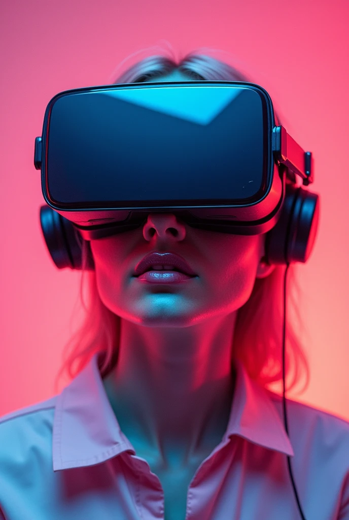 a vr headset that looks like it was made in the 80s with well-defined geometric shapes
