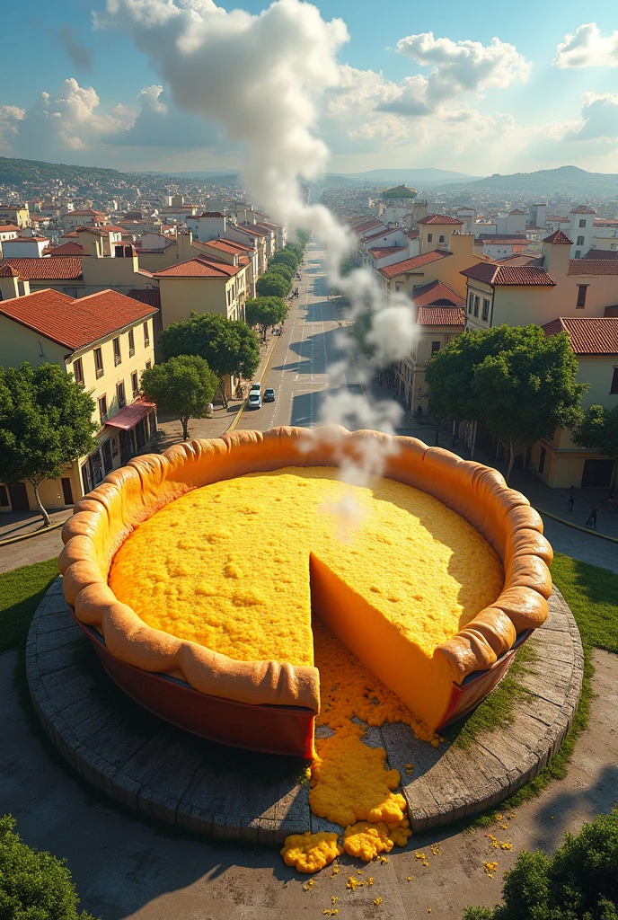A work of art to be inserted in the city of Itabirito mg,the land of cornmeal pie, as a source of inspiration to attract tourism to the city Typical local food,attractive and delicious like a warm hug