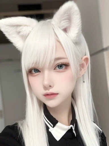 White-haired fox-eared girl