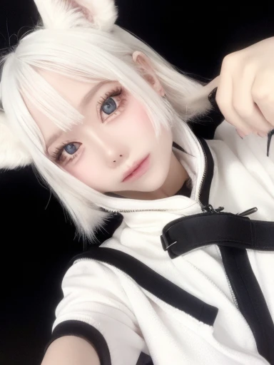White-haired fox-eared girl
