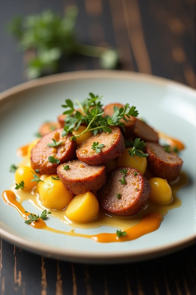 Elegant plating of an Ecuadorian chucchucara 