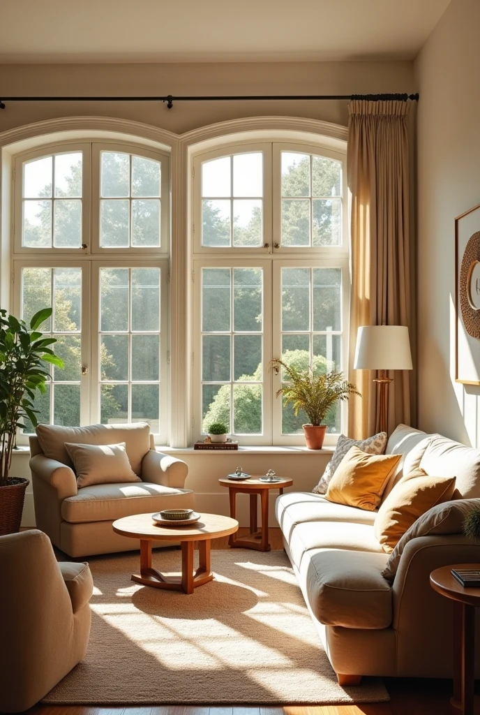Living room in light tones more decorated
