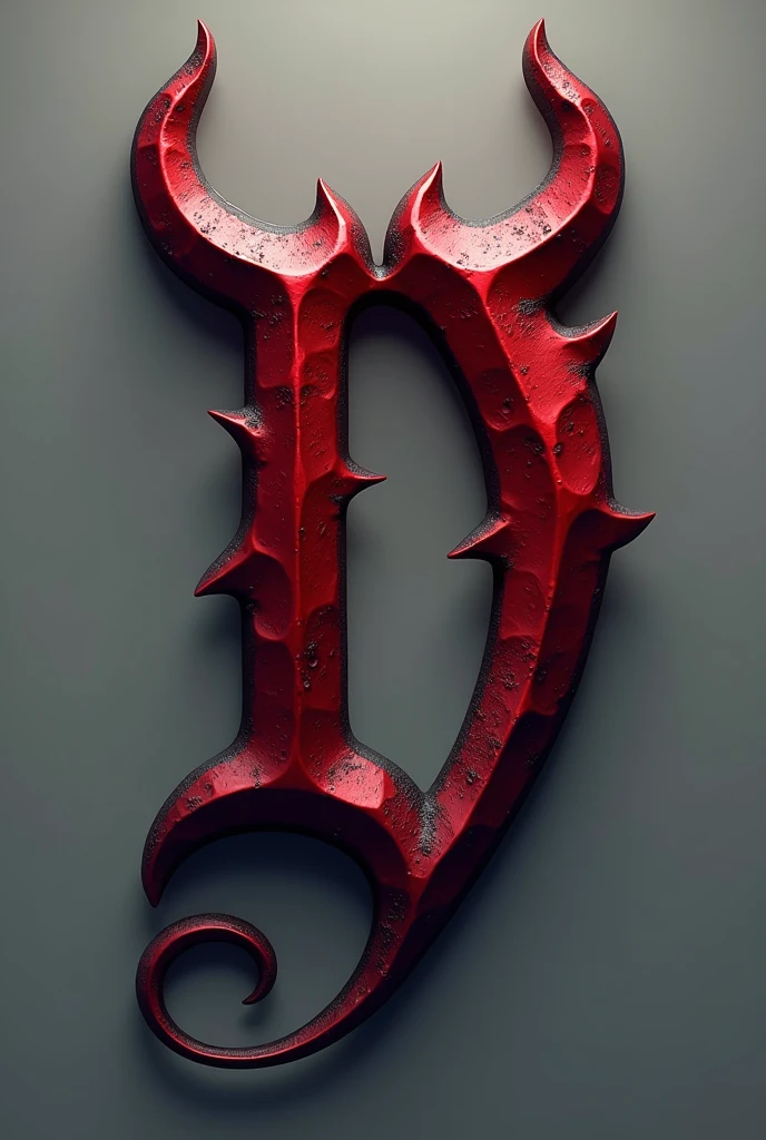 (logo design) sexy logo, a sexual striking red letter D, menacing demon horns, and a sinuous tail extending from the base, dynamic and bold, emphasizing a dark theme, glossy finish, high-resolution. No background.