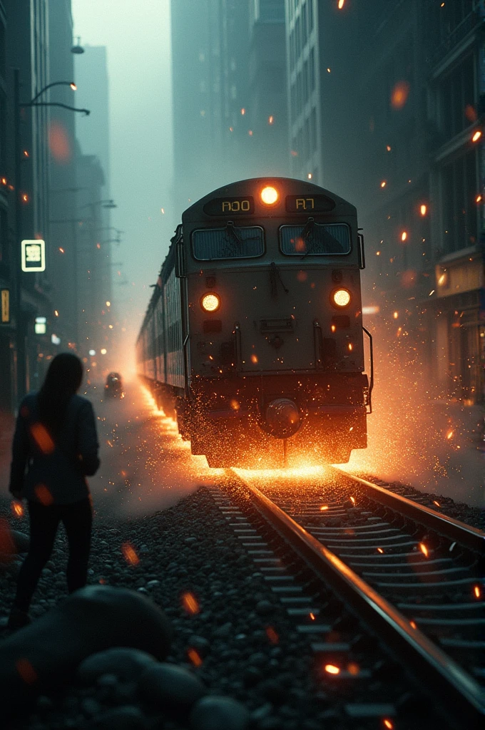 In a final act of desperation, Mia ran to the emergency brake and pulled it with all her might. The train screeched, metal grinding against metal, sparks flying. But instead of stopping, the train derailed, crashing into the darkness.