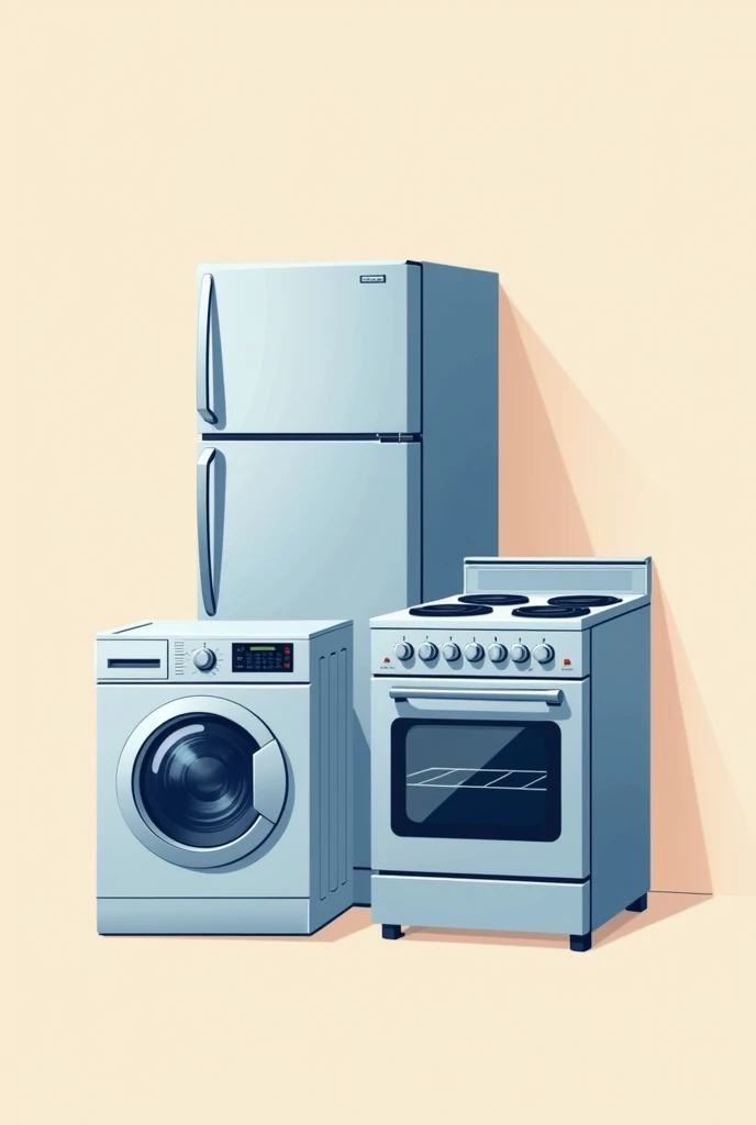 Logo for a home appliance spare parts store, refrigerator, washing machine and oven, without background