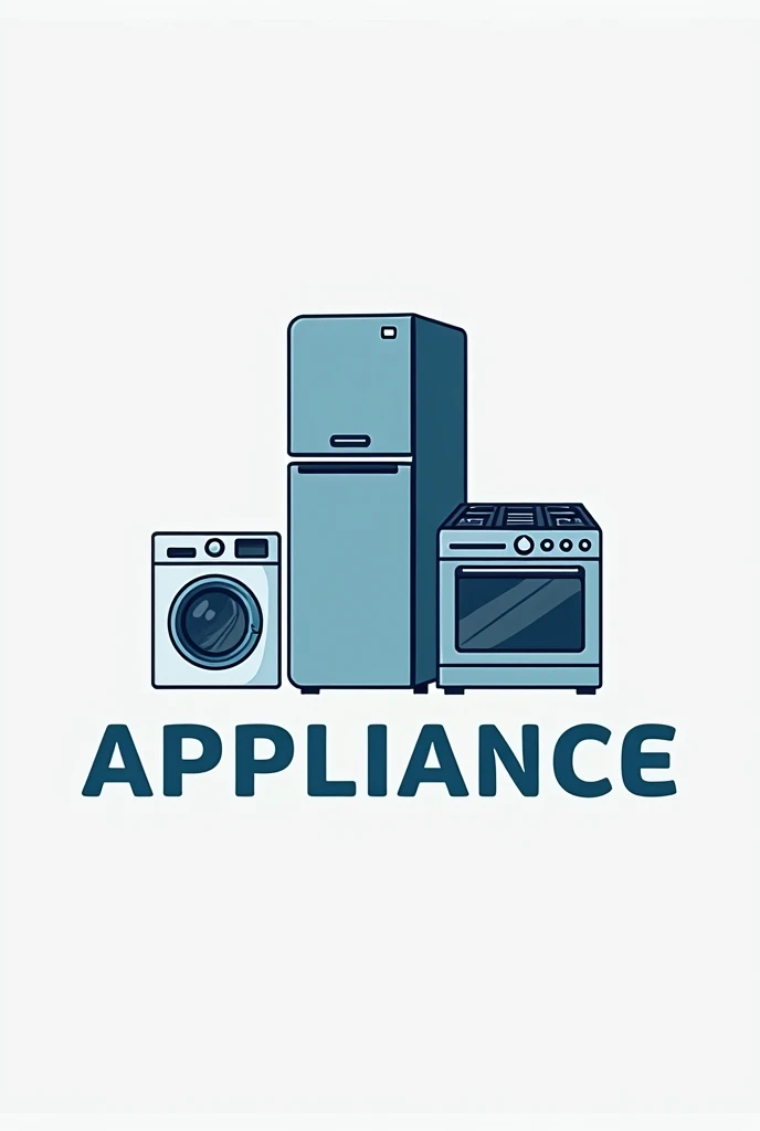 Logo for a home appliance spare parts store, refrigerator, washing machine and oven, without background